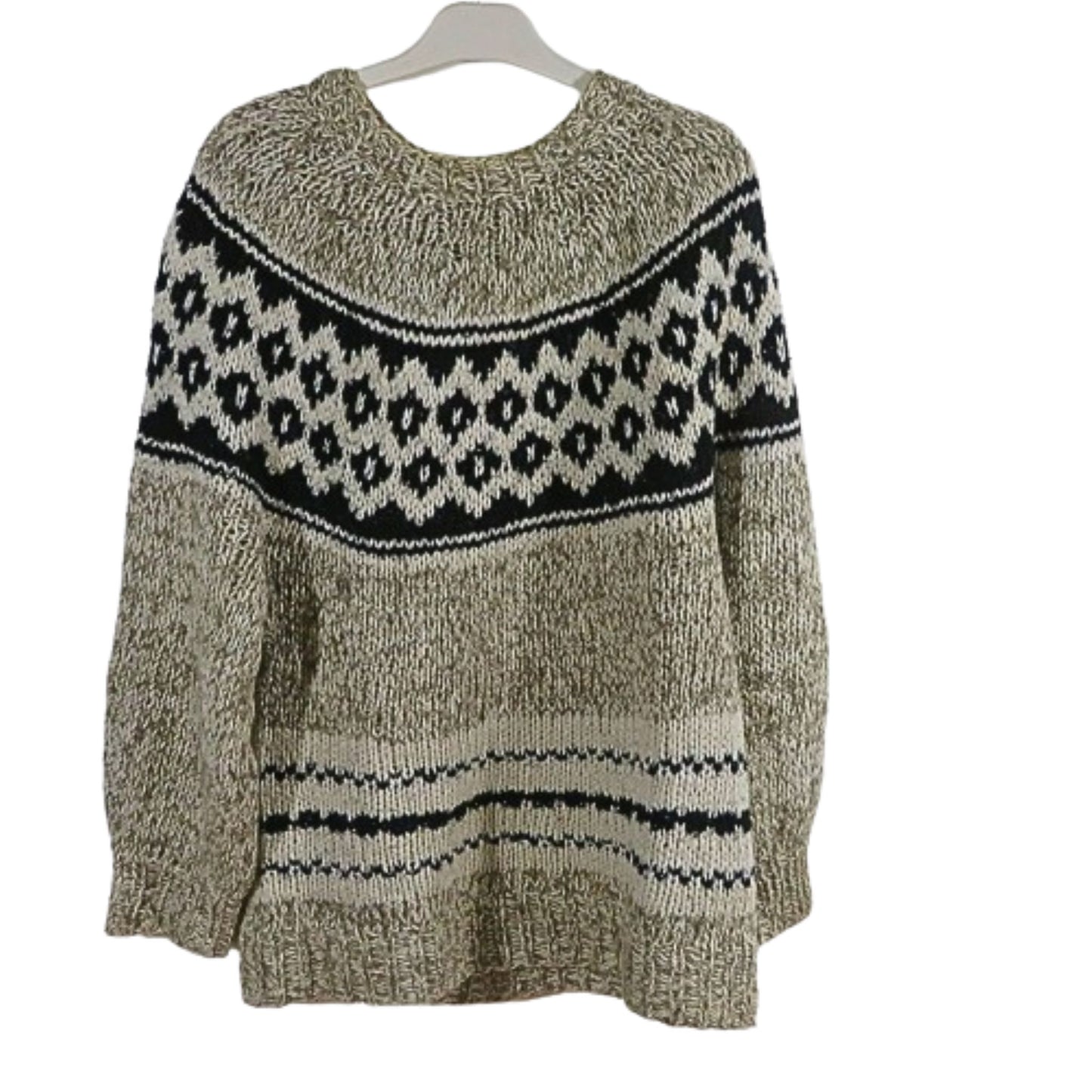 Pull en laine vintage motif graphique
