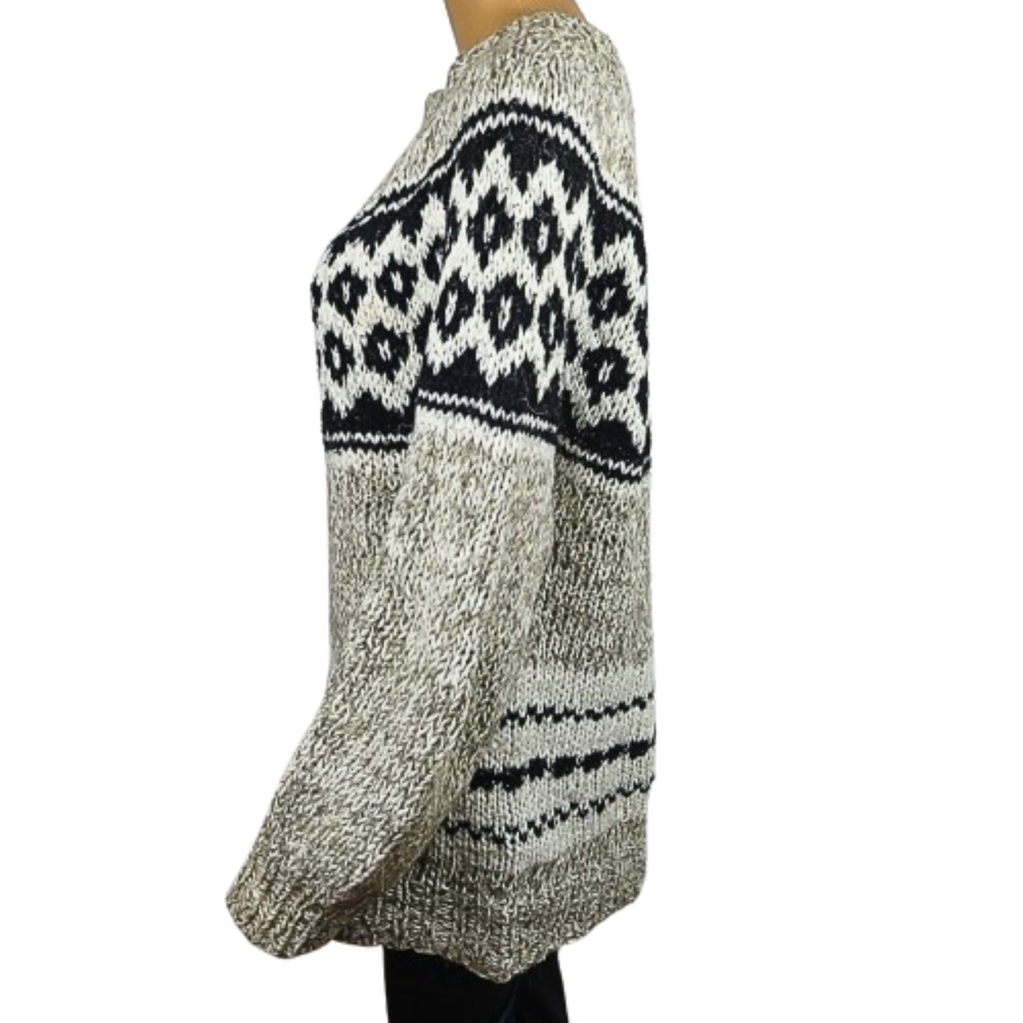 Pull en laine vintage motif graphique