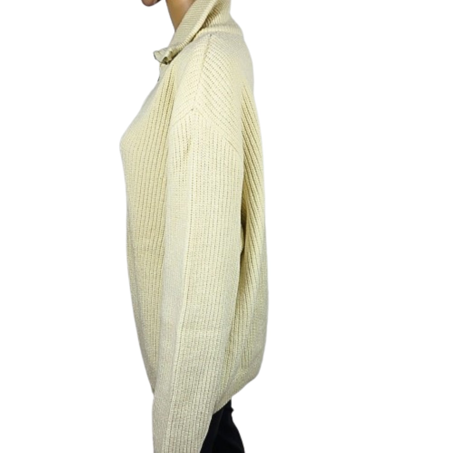 Pullover mit dickem Kragen und Verschluss