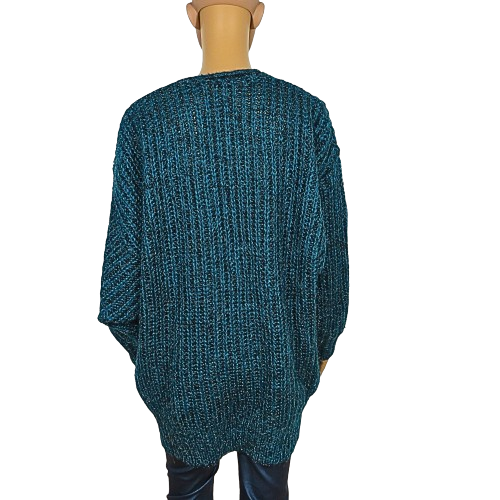 Thick green V-neck sweater