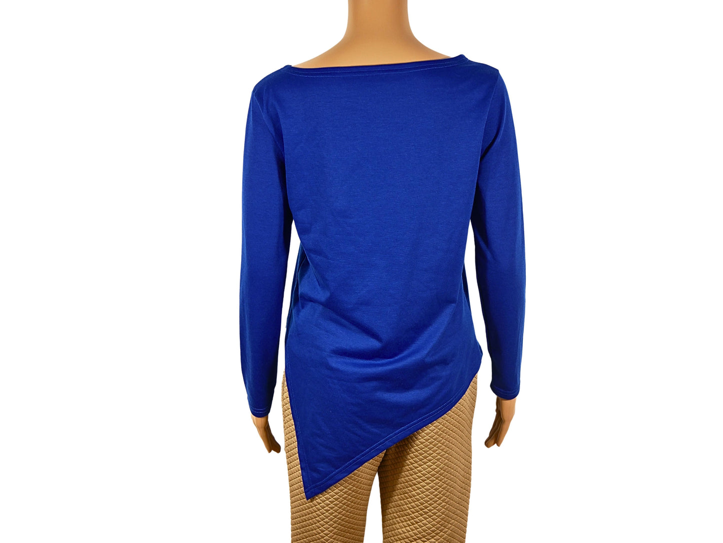 Women's long sleeve asymmetrical beige sweater
