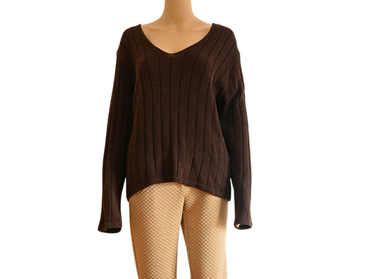 Pull marron tendance de seconde main pour femme
