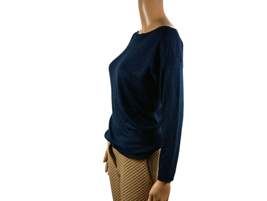 Pullover bleu marine de seconde main pour femme