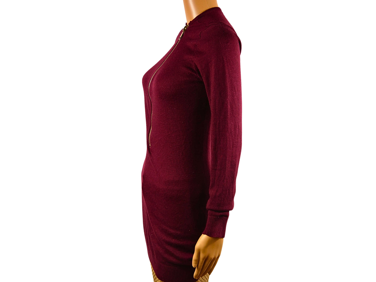 Bordeaux colloseum long sleeve pullover with front zip