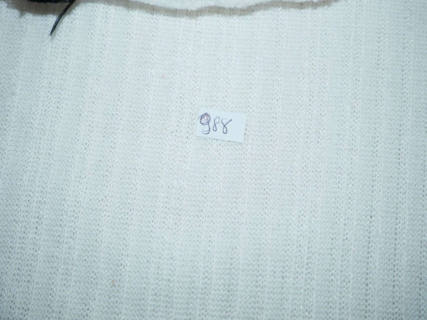 White V-neck airy sweater for women