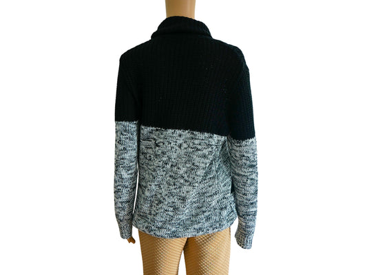 Pullover chaud en tricot col haut pour femme