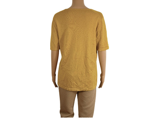 Yellow mid-length sweater for women
