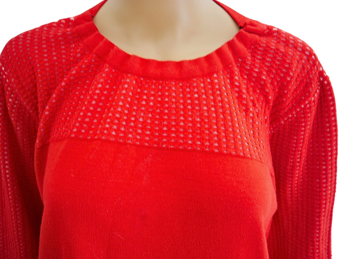 Women's red round neck sweater
