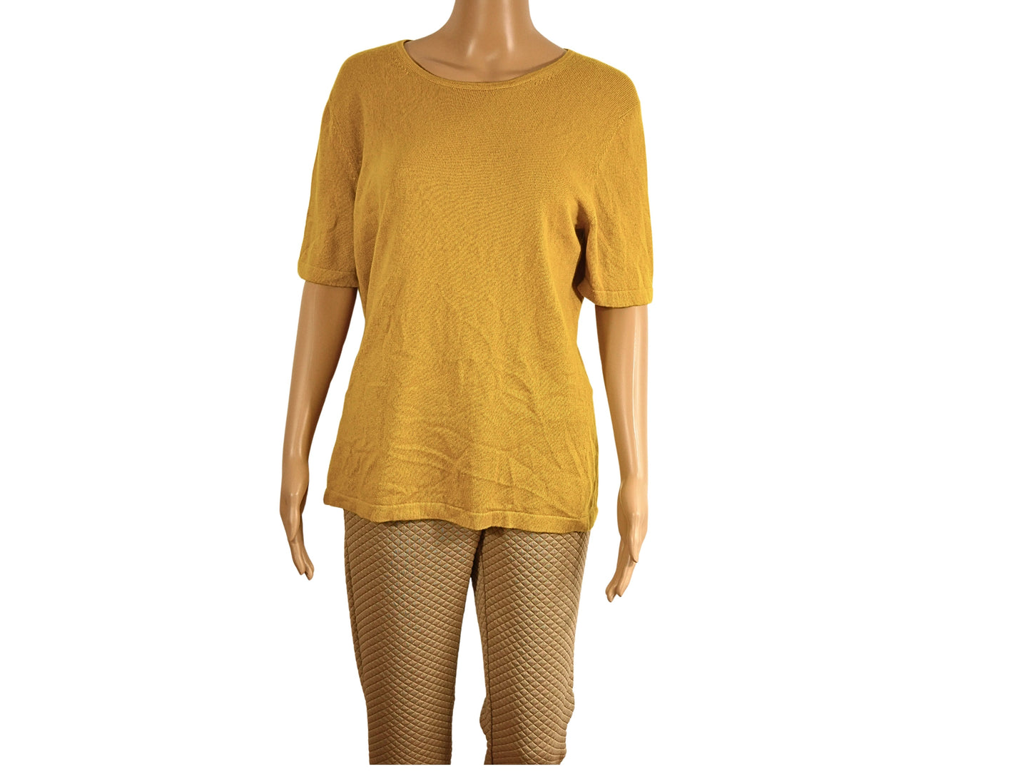 Yellow mid-length sweater for women