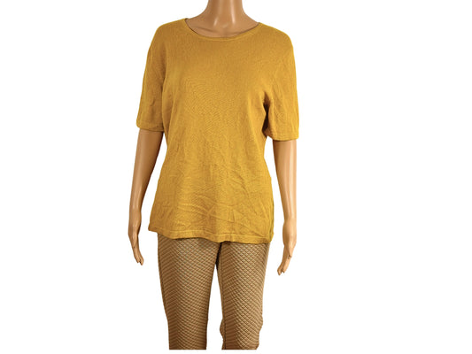 Yellow mid-length sweater for women
