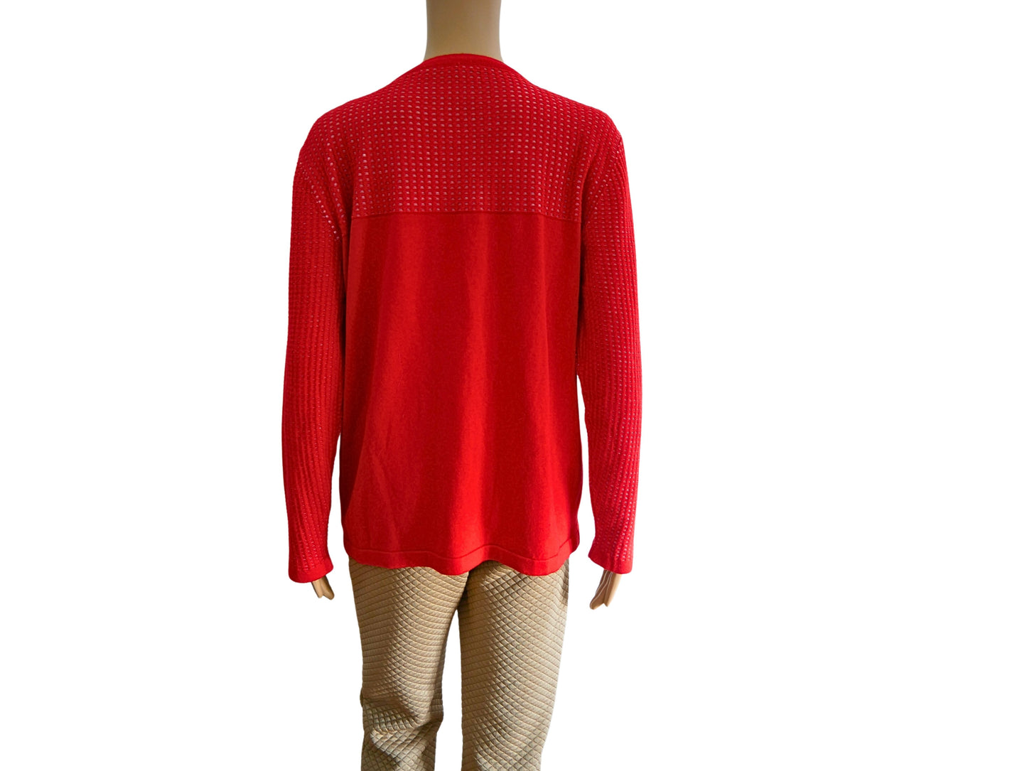 Women's red round neck sweater