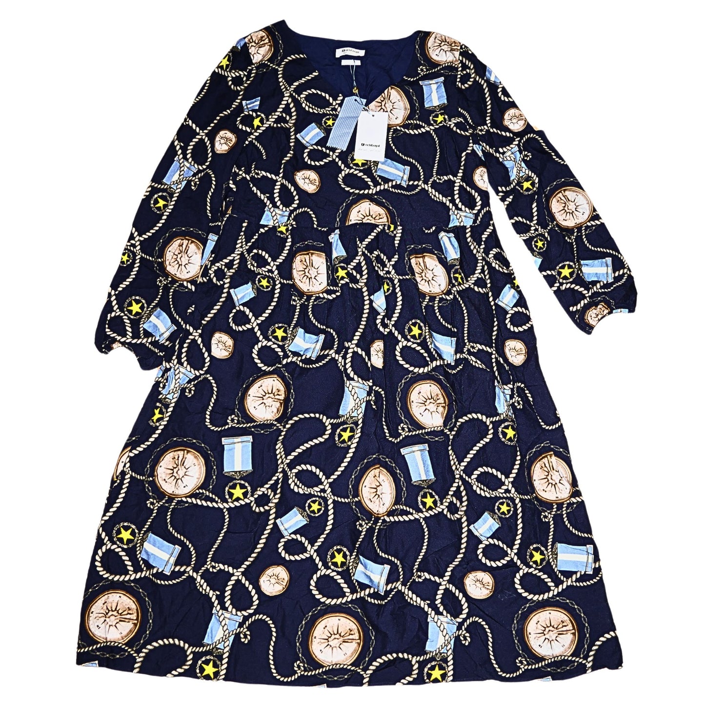 RICH&ROYAL Kleid mit Schal-Print
