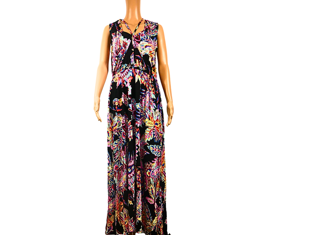 Langes Kleid mit Buffalo-Print