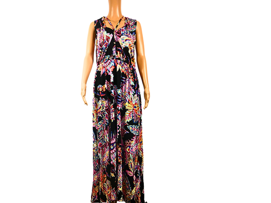 Langes Kleid mit Buffalo-Print