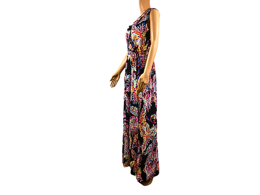 Langes Kleid mit Buffalo-Print