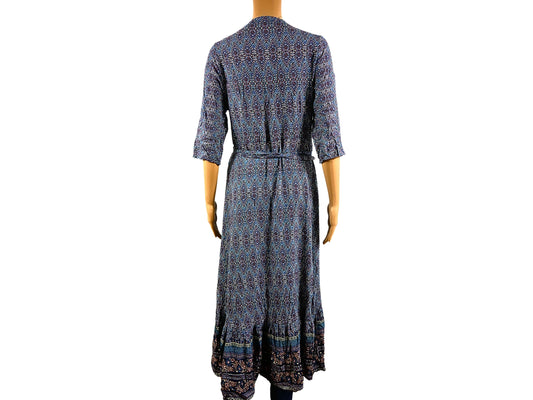 Bohemian Printed V-Neck Midi Dress