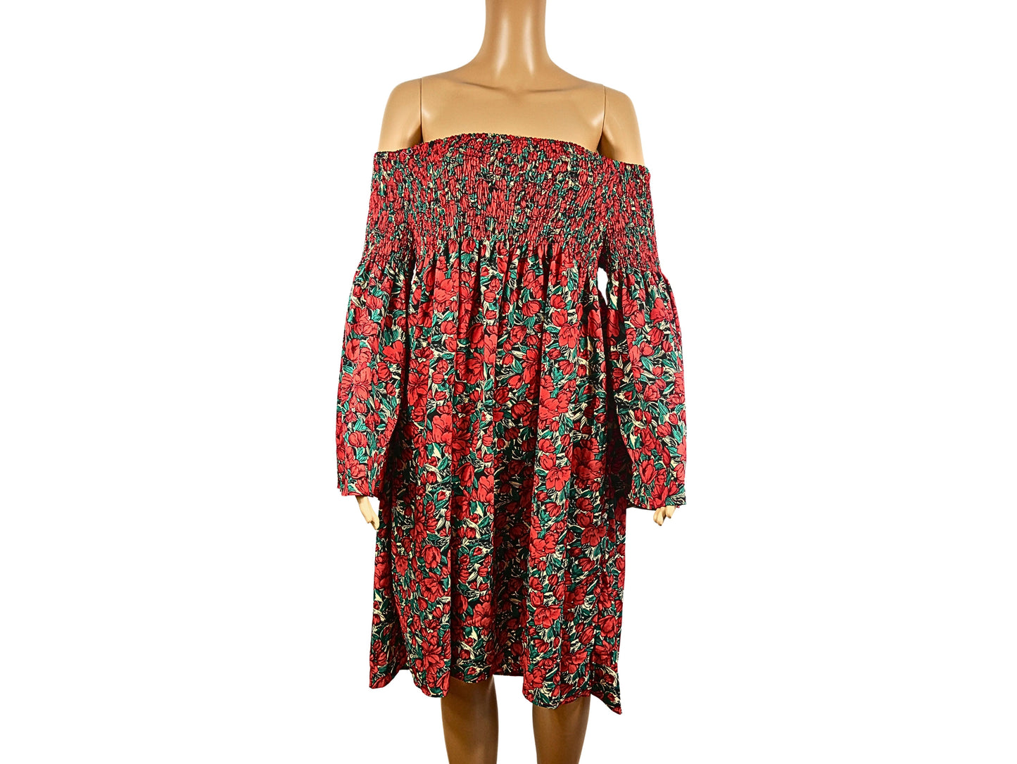 Floral Print Knee Length Dress 3XL