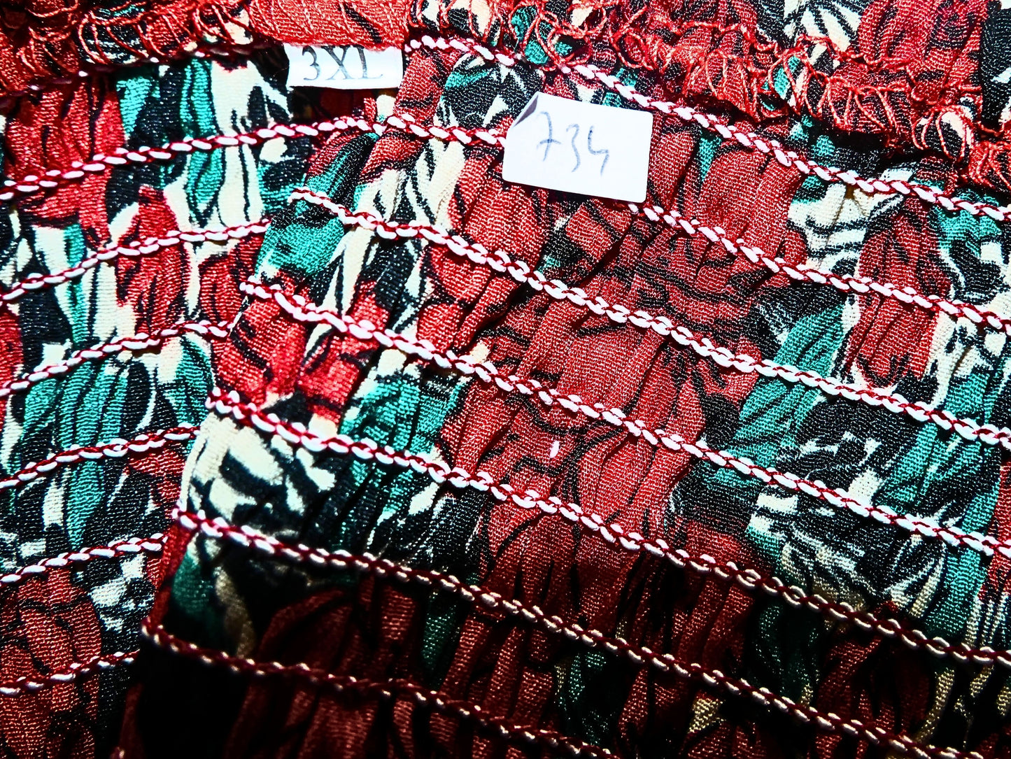 Floral Print Knee Length Dress 3XL