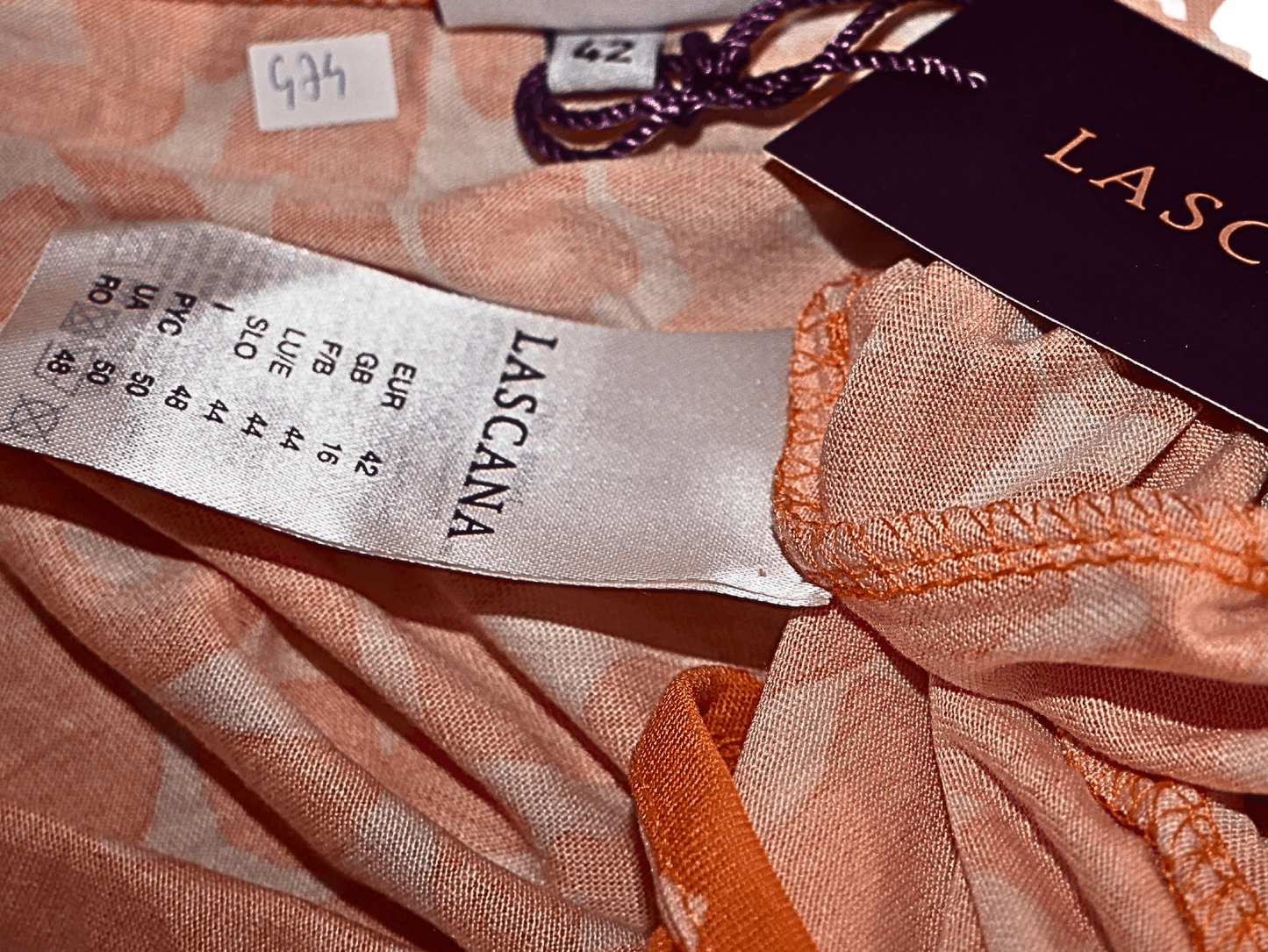 Lascana Langes orangefarbenes bedrucktes Kleid