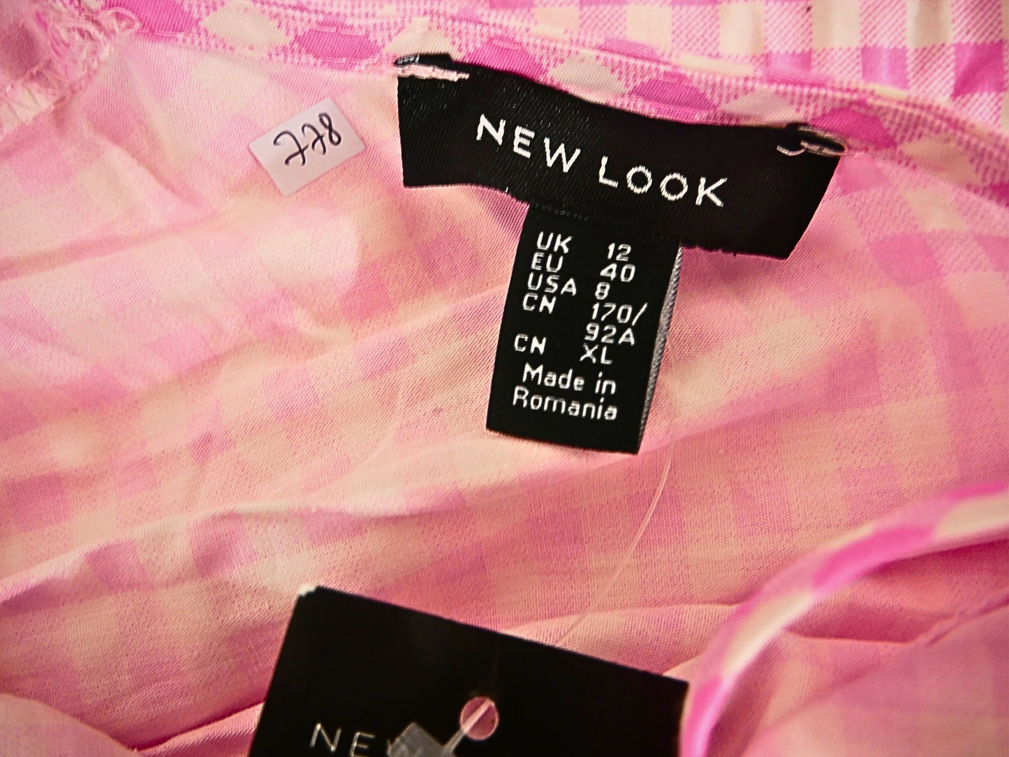 Newlook Gingham Print Midi Dress - Vibrant Pink