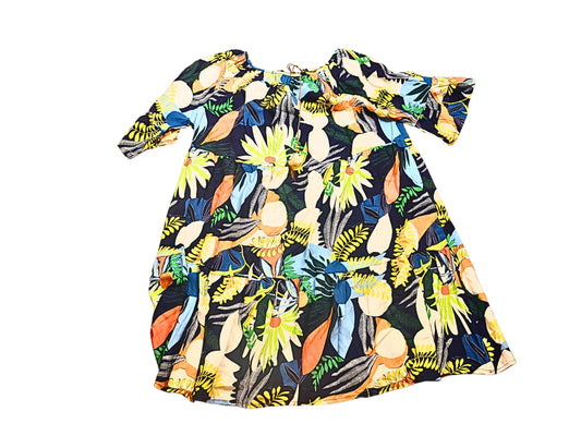 Mehrfarbiges, gerades Kleid