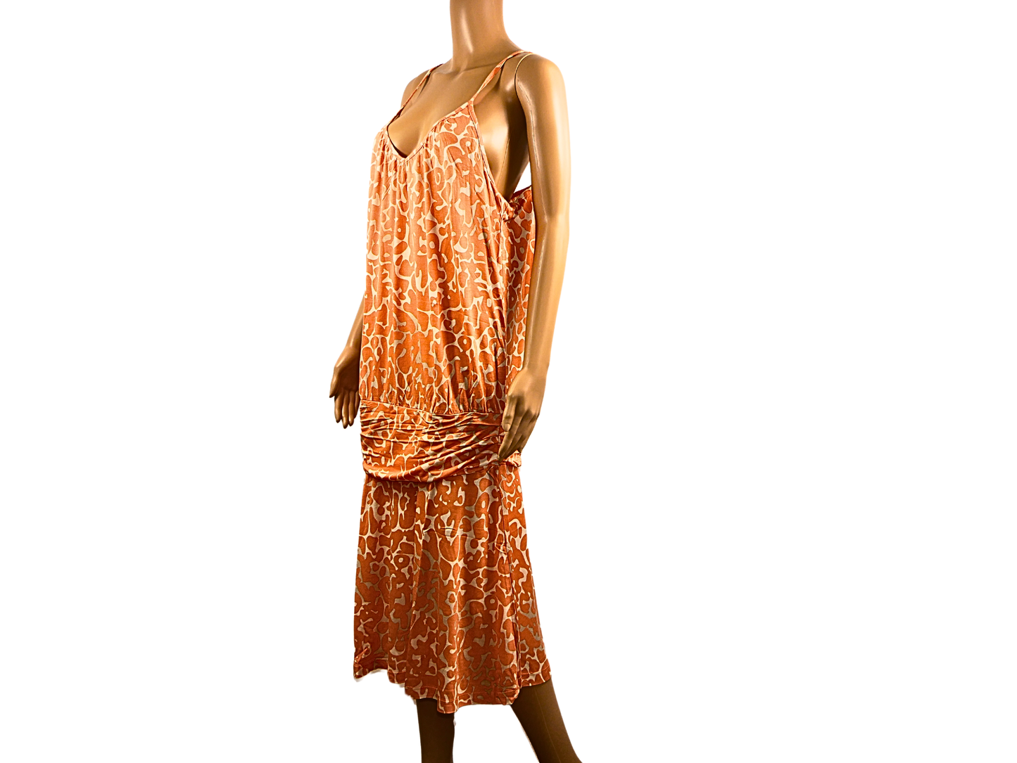 Lascana Langes orangefarbenes bedrucktes Kleid