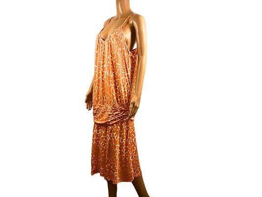 Lascana Orange Printed Long Dress