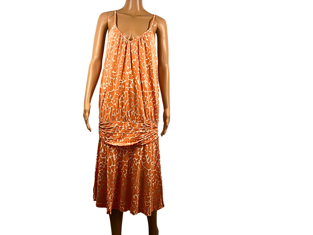 Lascana Langes orangefarbenes bedrucktes Kleid