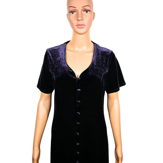 Vintage buttoned velvet dress