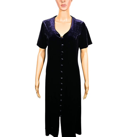 Vintage buttoned velvet dress