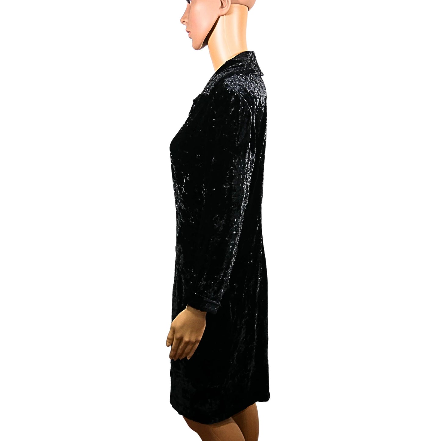 Langärmliges Vintage-Samtkleid