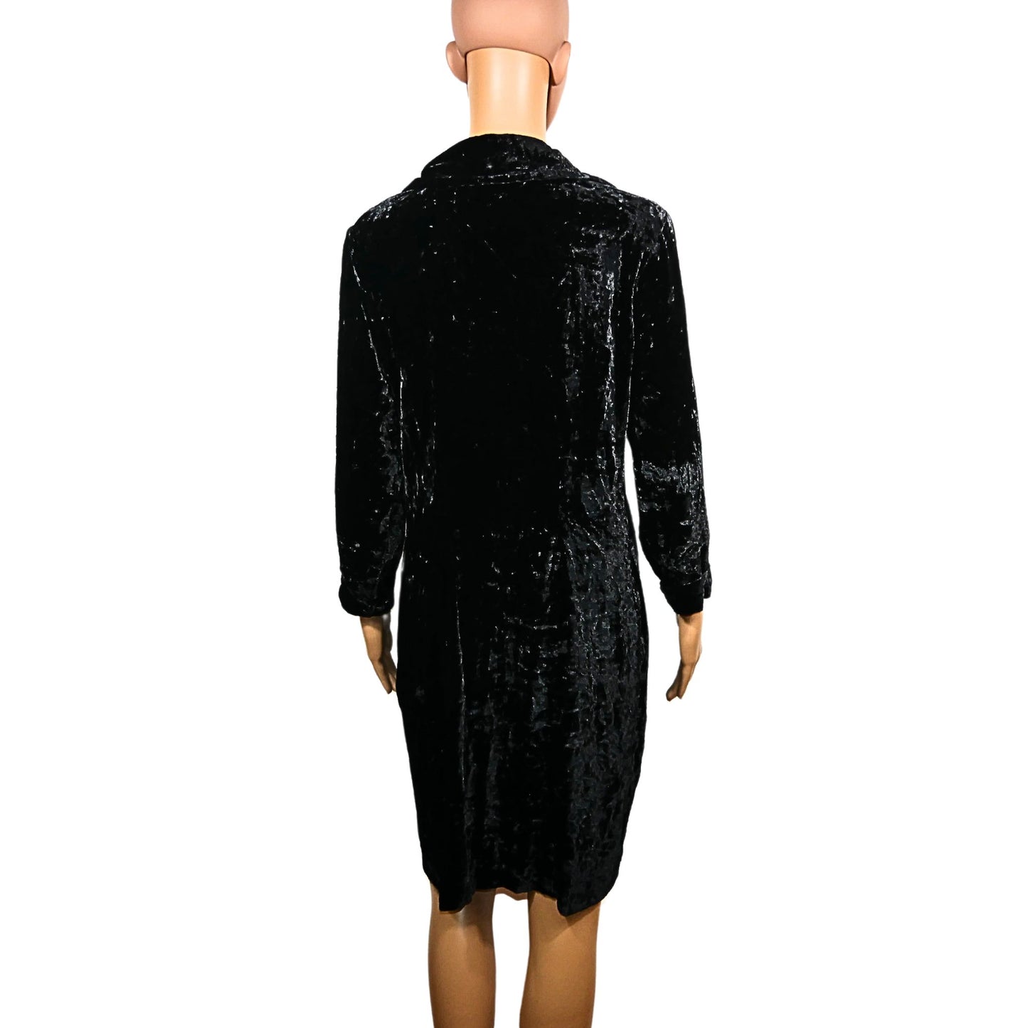 Langärmliges Vintage-Samtkleid