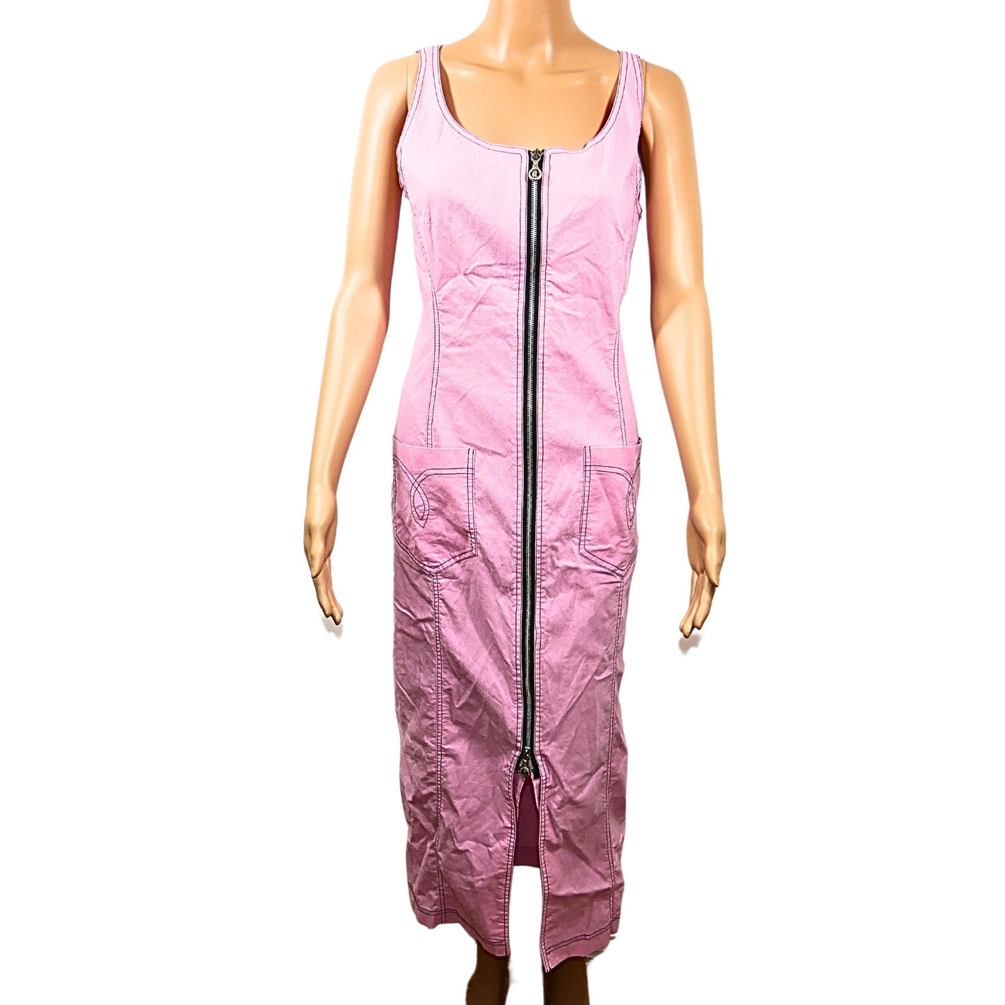 Mittellanges Vintage-Kleid mit Reißverschluss