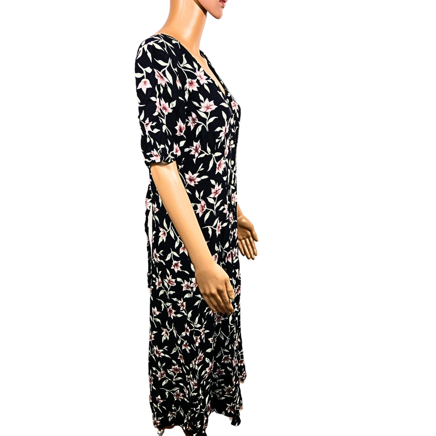 Mittellanges Kleid mit Vintage-Blumenprint