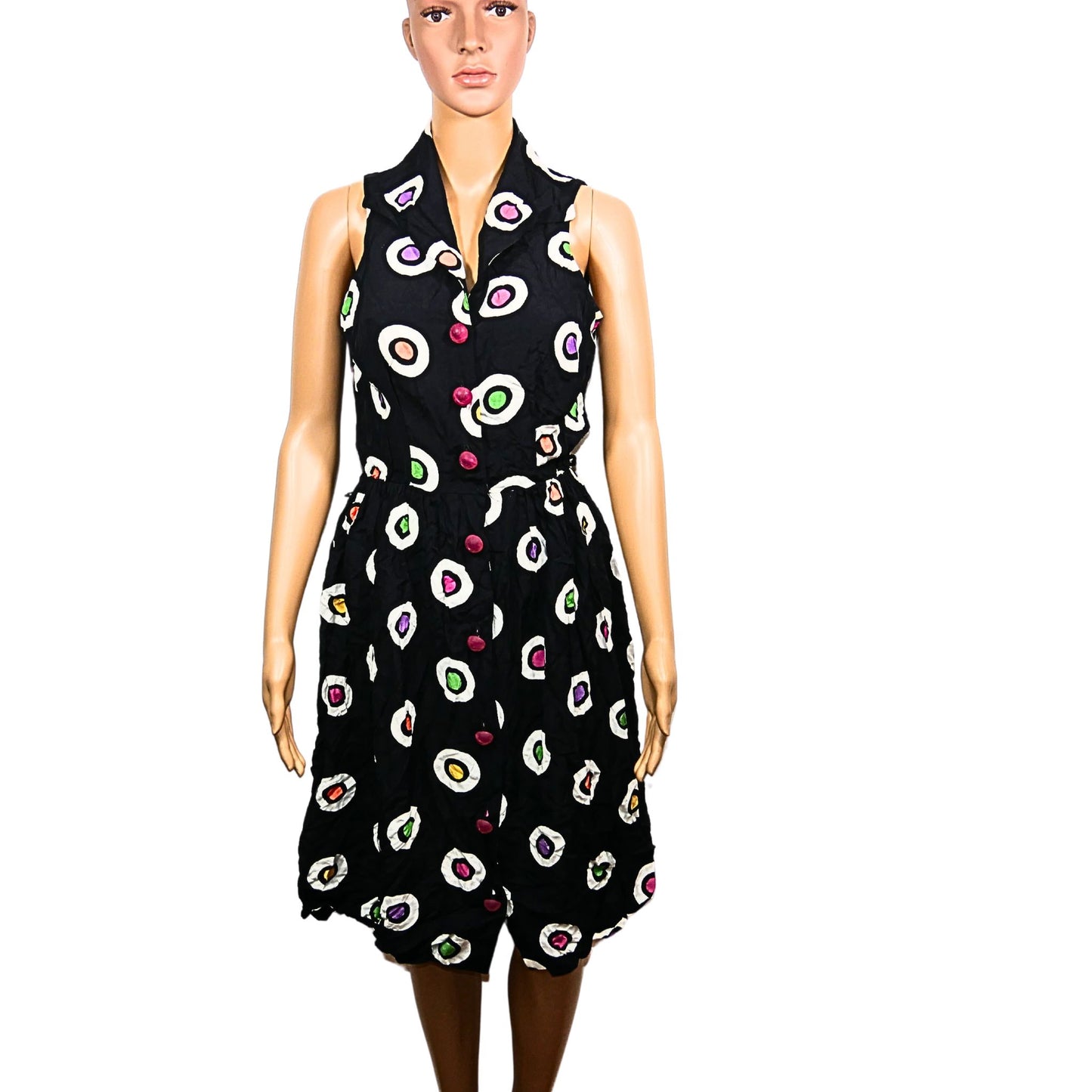 Vintage geometric pattern midi dress