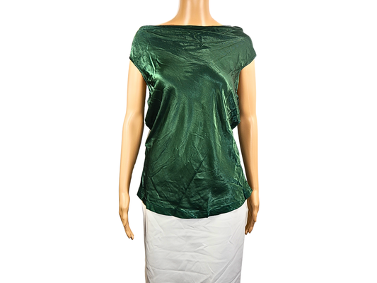 Siste'S Green Satin Blouse
