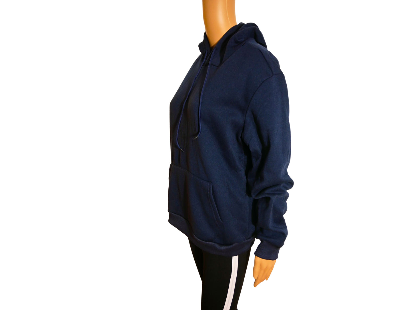 Blue Hooded Sweatshirt with Long Sleeves for Women