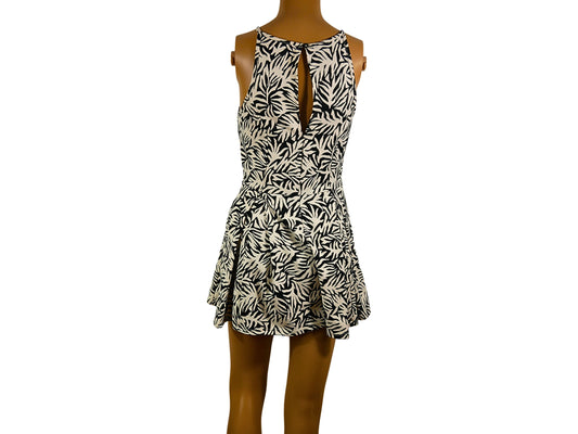 TOPSHOP ecru and black short dress