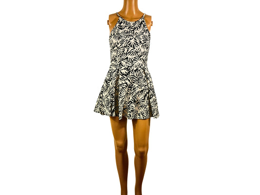 TOPSHOP ecru and black short dress