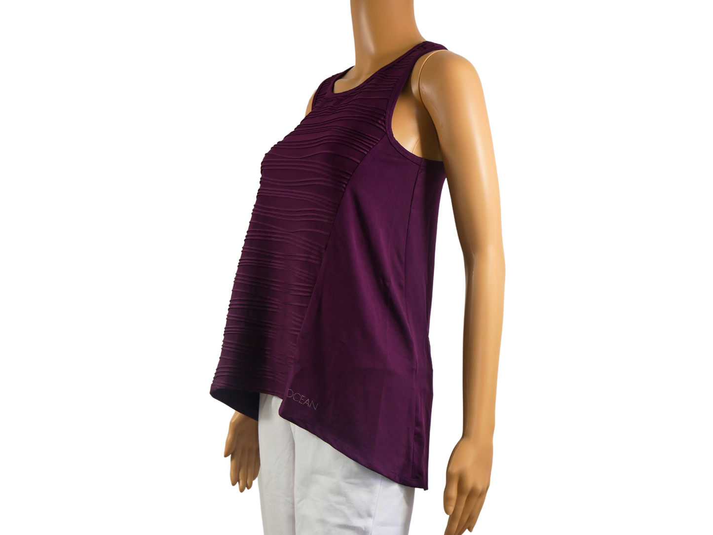 OCEAN women's solid color round neck top