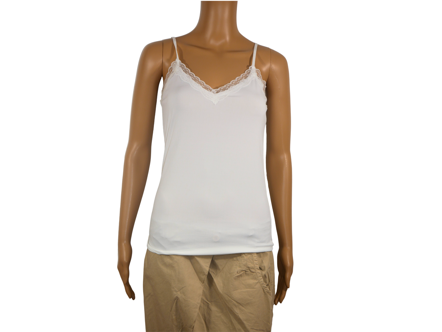 Women's sleeveless white PIECES top