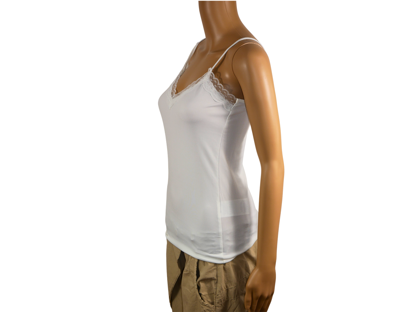 Women's sleeveless white PIECES top