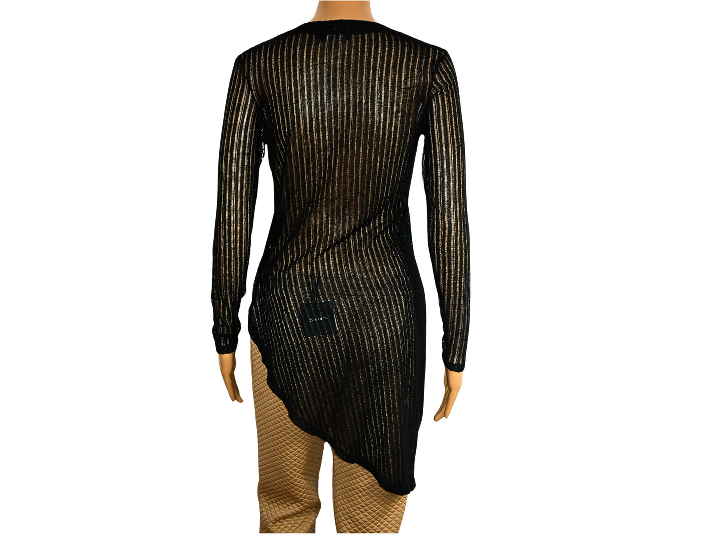 Bershka transparentes, langärmeliges, asymmetrisches Oberteil