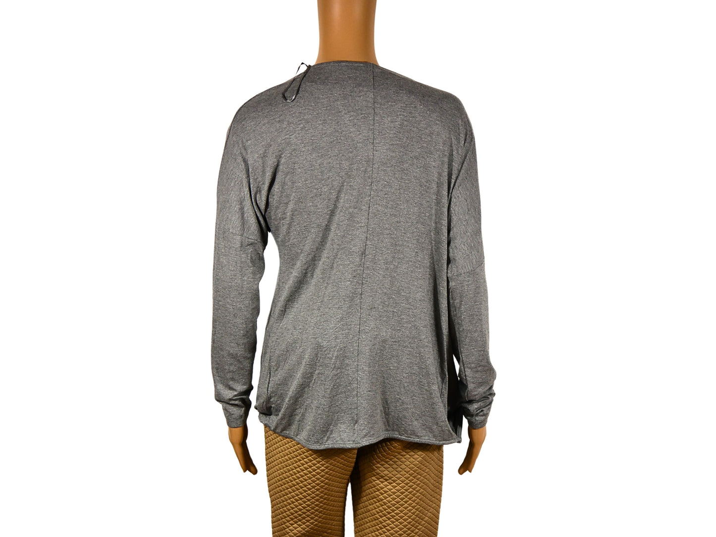 Women's gray asymmetrical long sleeve top