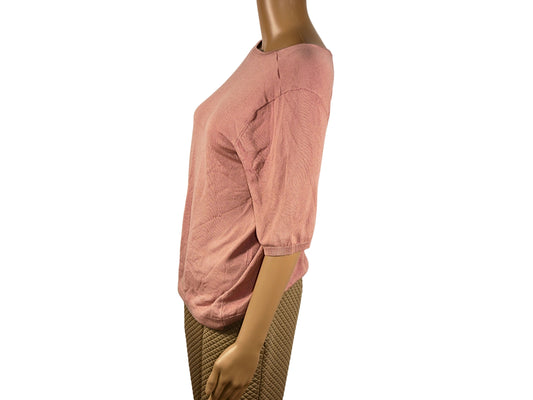 Women's pink mid-sleeved top