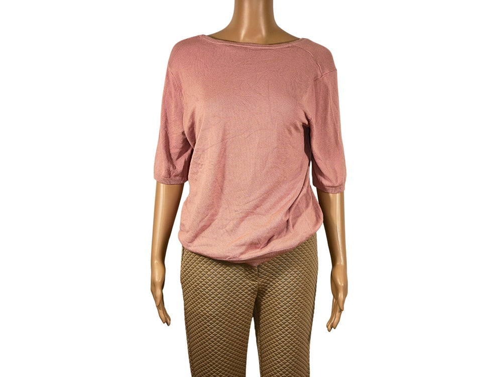 Women's pink mid-sleeved top
