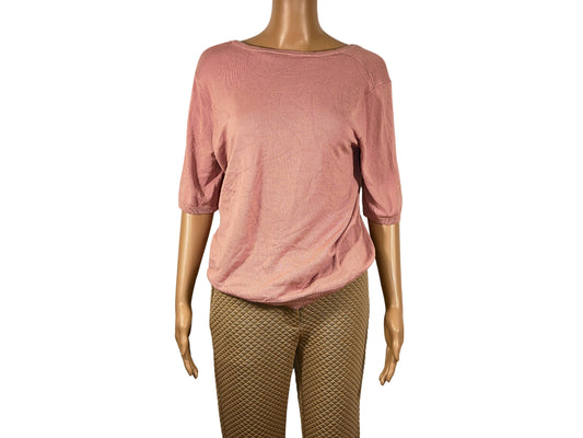 Women's pink mid-sleeved top