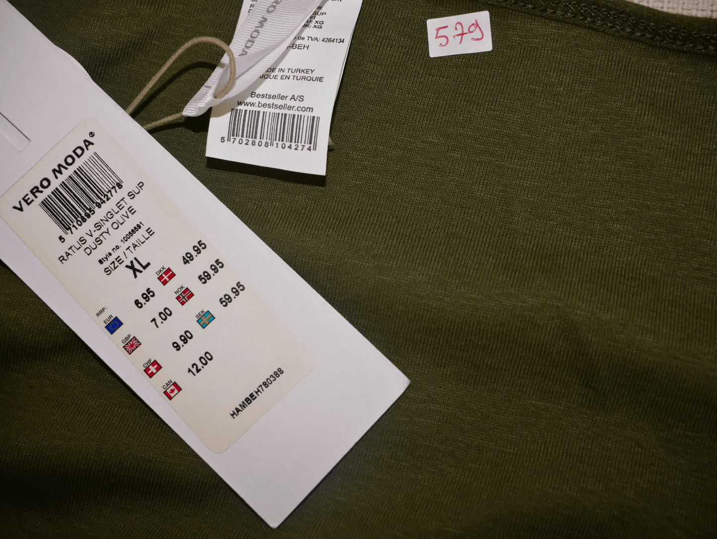 Top vert VERO MODA à bretelles fines pour femme femme