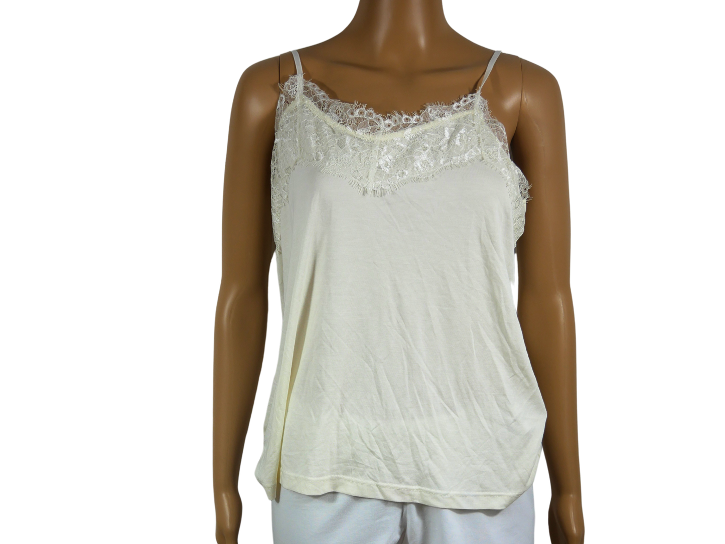 ICHI solid color ecru top
