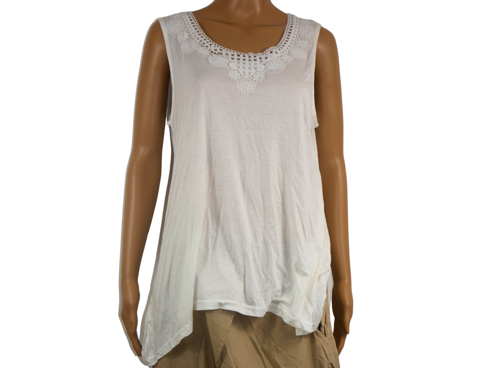White studio sleeveless women's top